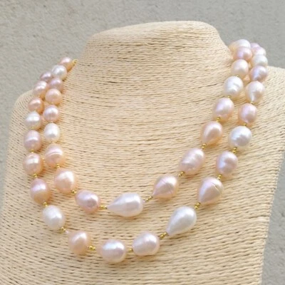 41" Elegant 10-16mm South Sea AAA Multi-Color Pearl Necklace 14K Gold P - Image 1 of 4