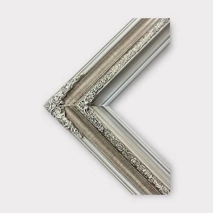 14 x 18 In Stock-Traditional compo ornate wood frame, silver frame, wood picture - Picture 1 of 10