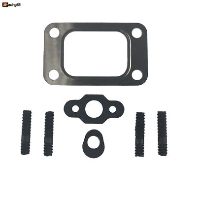 EMUSA Acero Inoxidable Turbo T3 T3/T4 4 Pernos Alimentación Aceite Drenaje Juntas de Retorno + 4 Pernos Foto 1 de 4