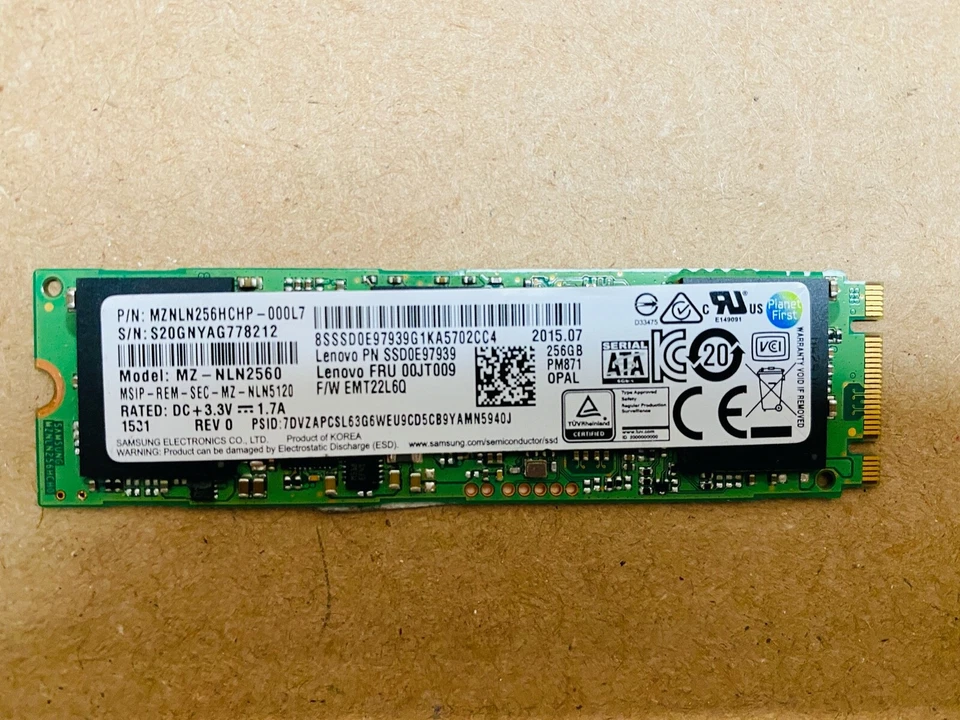 Samsung 256GB M.2 SSD Hard Drive mixed  - Image 1 of 1