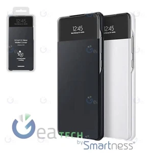 SAMSUNG S View Wallet Cover EF-EA725P ORIGINALE Per Galaxy A72 A725F Bianco Nero - Foto 1 di 7