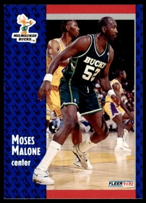 1991-92 FLEER MOSES MALONE MILWAUKEE BUCKS #315 - Image 1 of 2