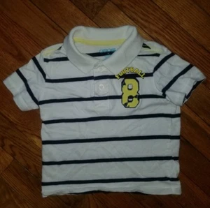 Camisa Cherokee de manga corta a rayas con cuello talla 2T tema de fútbol para niños - Imagen 1 de 2