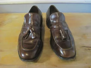 Allen Edmonds Biscayne Brown Leather Dress Loafers Tassel Shoes Sz 9.5EE - Picture 1 of 8