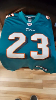 复古迈阿密海豚队球衣男式大号罗尼·布朗 23 锐步现场 — 第 1/3 张图片