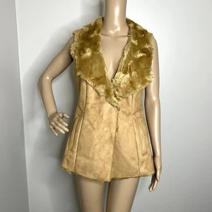 White House Black Market Suede Fur Vest - Picture 1 of 8