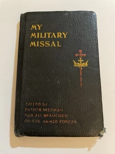 1942 Catholic My Military Missal Armed Forces Missal W/Rosenary On Back Well Used - Bild 1 von 11