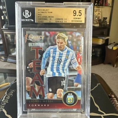 2015-16 Panini Select - Ultimate Team Lionel Messi #16 Red Prizm /199 - Image 1 of 4