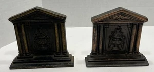 Fermalibri vintage in ghisa neoclassico Partenone colonna urna con fiori 5" - Foto 1 di 12