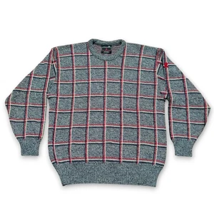 Vintage Demetre Sweater Mens Medium Retro Striped Crew Pure Wool USA Made *Rare. - Picture 1 of 9