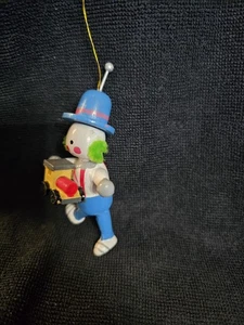 Vintage Wooden Clown Christmas Ornament  - Picture 1 of 4