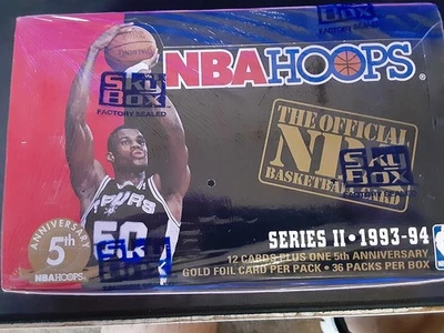 1993-94 Skybox NBA Hoops Series 2 Factory Sealed Wax Box - 36 Packs - Image 1 of 2