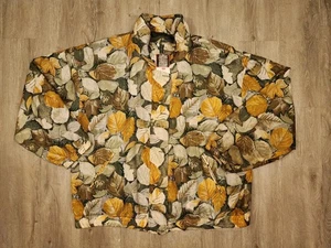 Vintage Silk Windbreaker Jacket Bomber Size 3XL Fall Leaves VTG 90s New Outdoor  - Picture 1 of 10