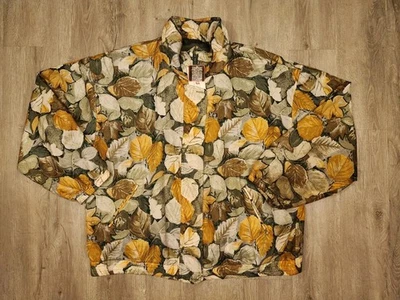 Vintage Silk Windbreaker Jacket Bomber Size 3XL Fall Leaves VTG 90s New Outdoor  - Image 1 of 4
