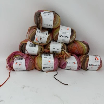 Lot of 10 Santorini Classic Elite Yarns 2189 125 Yards Viscose Cotton 50g Ribbon - Image 1 of 4
