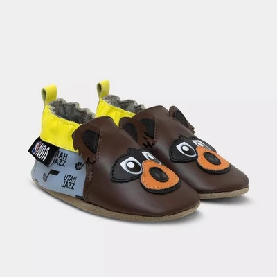 NUEVOS ZAPATOS ROBEEZ UTAH JAZZ 6/12 MESES CUERO SUELA SUAVE Foto 1 de 4