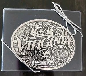Montana Silversmiths Men's Virginia Belt Buckle Silver NEW In Box - Picture 1 of 5