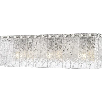 Luz de pared de tocador de níquel cepillado Z-Lite 1943-3V-BN Glacier 3 luces 24 pulgadas Foto 1 de 4