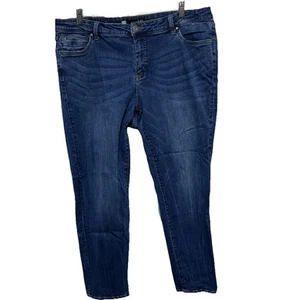 Kut Kloth Jeans Womens 18W Blue Plus Dark Wash Mid Rise Stretch Skinny Ankle - Picture 1 of 8