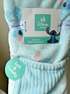 Disney Stitch Baby Blanket NEW w Tags Security Lovey 30 x 40" Ribbon Hanger - Picture 1 of 4