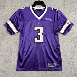 Maglia Kansas State Wildcats uomo L/XL viola bianca NCAA calcio numero 3 - Foto 1 di 24