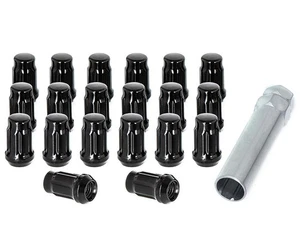 20 piezas Tuercas 1/2 x 20 Negras | Tuercas de Rueda 6 Ranuras 1.38" de Alto con 1 L... - Imagen 1 de 6