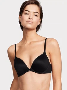 Reggiseno donna Victoria's Secret 34C nero t shirt corpo con ferretto nuovo foderato - Foto 1 di 13