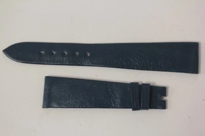 Bracelet montre Universal Genève cuir bleu marine 17 mm vintage (67084) - Photo 1/4