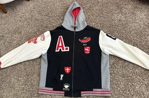 Sudadera con Capucha Parche Bordado Cremallera Completa Negra De Colección AKOO Talla 3XL - Imagen 1 de 12