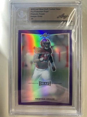 2016 Leaf Metal Draft Kenyan Drake Prismatic Purple Pre-Production Proof 1/1 - Image 1 of 2
