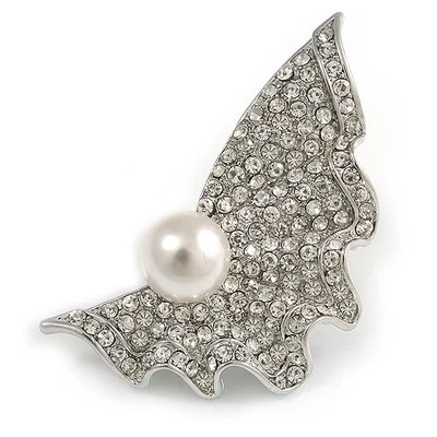 Broche de moda con carcasa de cristal de imitación de perlas Foto 1 de 4