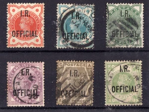 GB QV I R Sellos Oficiales x 6 USADOS c £600 - Imagen 1 de 2