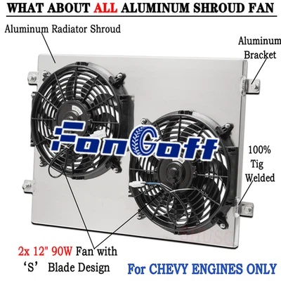 Shroud Electric Fan For 1966-1979 Ford F100 F150 F250 F350 Truck Chevy Engine - Image 1 of 4