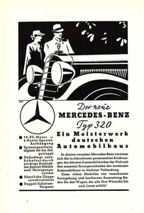 3w28793/ Alte Reklame aus 1937  – MERCEDES-BENZ Typ 320 - Picture 1 of 1