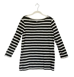 Old Navy Women's 3/4 Sleeve Stripe Top in Black/White - Sz M - Picture 1 of 5