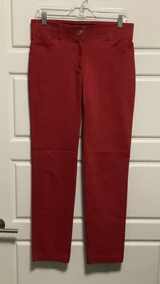 Pantalones para mujer 89th & MADISON rojos cómodos cintura elásticos ajustados talla 8’s Foto 1 de 4