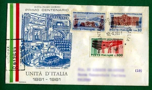 ITALIEN F D C RHODIEN 1961 ERSTES JAHRESTAG DER EINHEIT ITALIENS GEREIST - Bild 1 von 1