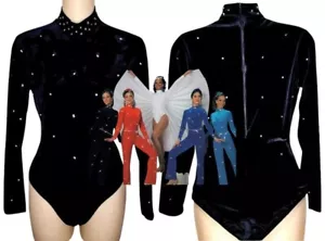Can't Stop The Beat Strass Trikot SCHWARZ Erwachsene Medium Tanzkostüm Neu - Bild 1 von 7