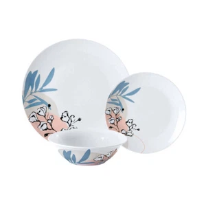 12pc Wiltshire Porcelain Everyday Dining Botanica Modern Dinnerware Set - Picture 1 of 3