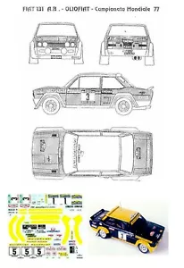Decal - Fiat 131Abarth - OLIO FIAT - CAMPIONATO DELMONDO Rally 1977 - Foto 1 di 1