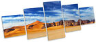 Rocky Sand Desert Landscape Framed CANVAS PRINT Five Panel Wall Art