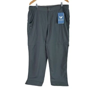 NEW White Sierra Point Convertible Hiking Pants Womens 1X Gray Nylon UPF30 - Picture 1 of 5