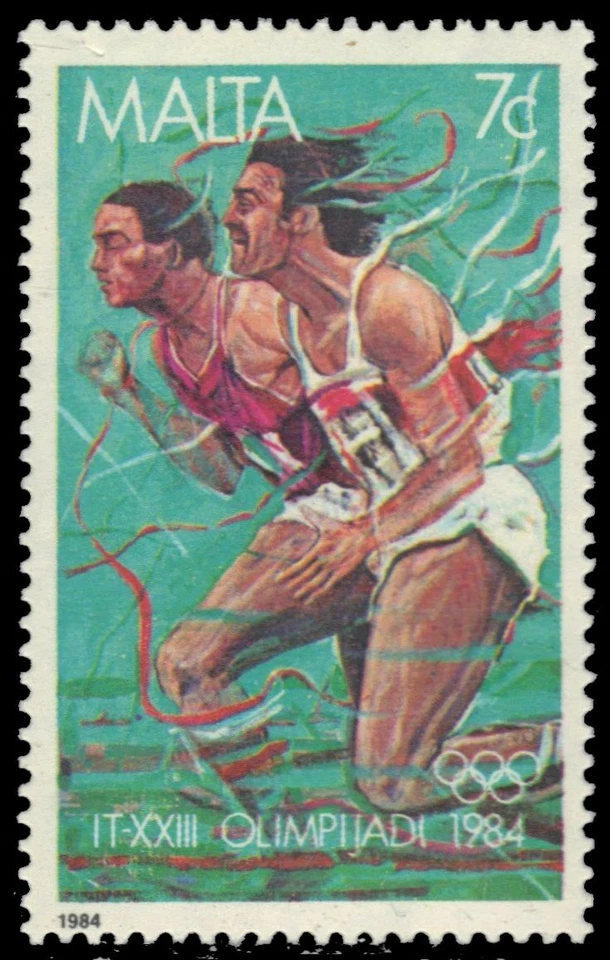 MALTA 647 - Juegos Olímpicos de Verano de Los Ángeles "Corredores" (pb11921) Foto 1 de 1