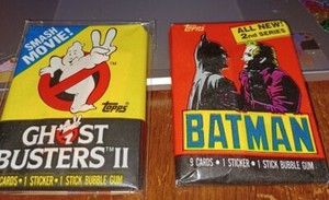 1989 TOPPS Batman and Ghostbusters II Trading Cards Combo with Extra Card