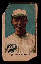 RARE 1921 W521 RAY SCHALK Reverse Image #15 Strip Card, Chicago HOF