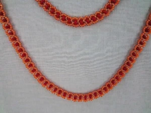 ¡NUEVO! Collar Vintage Hecho a Mano Semilla Naranja Cuentas Collar Hebra Suroeste - Imagen 1 de 3