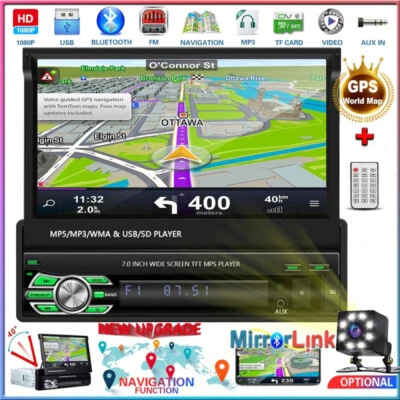 7" Autoradio 1DIN Touchscreen Bildschirm Bluetooth SD USB Radio MP5 MP3+ Kamera - Bild 1 von 4