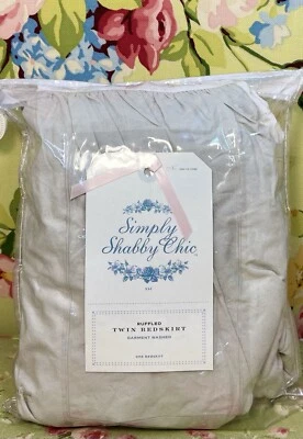 Falda de Cama Doble Simply Shabby Chic GRIS con Volantes Esquinas Divididas Rachel Ashwell NUEVA Foto 1 de 4