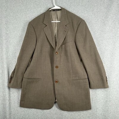 Blazer Hugo Boss Einstein casaco esportivo masculino 44R marrom espinha de peixe 3 botões EUA VINTAGE - Imagem 1 de 4