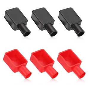 6pcs Battery Terminal Covers Red & Black Battery Terminal Caps Soft Rubber Po... - Picture 1 of 6